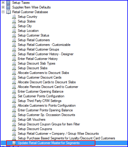 Update Retail Customer Master for Segments